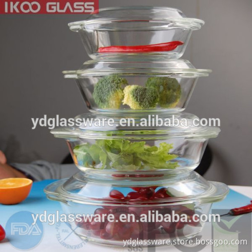 High borosilicate glass casserole sets oven safe
